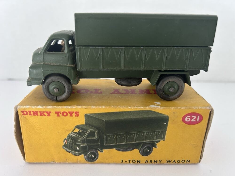 Vintage Dinky Toys 3 Ton Army Wagon #621 With Original Box England UK